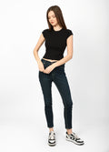 "Basic" Cotton Crew Neck T-Shirt - Black.