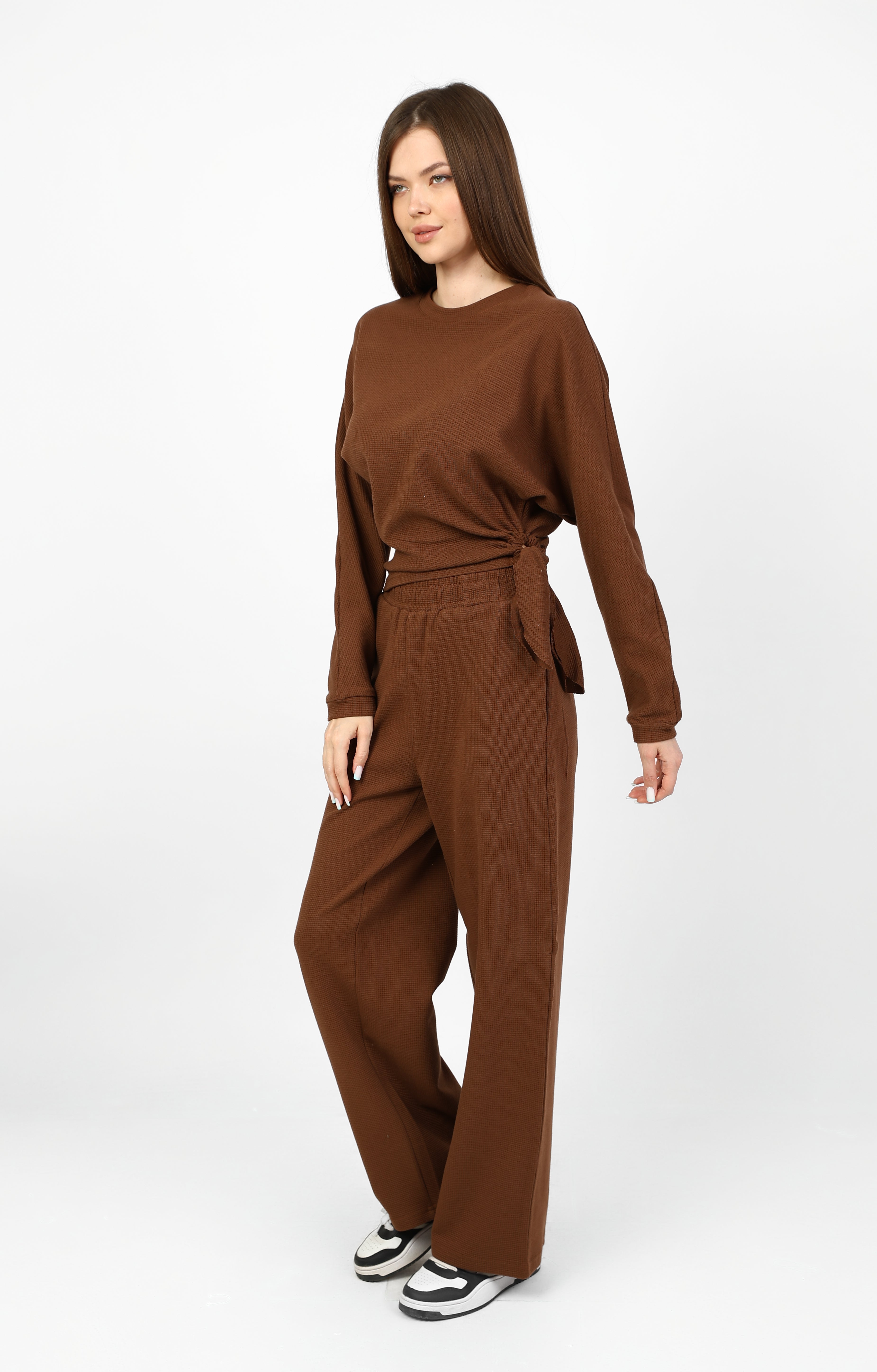 Comfortable two-piece set with stylish side tie.