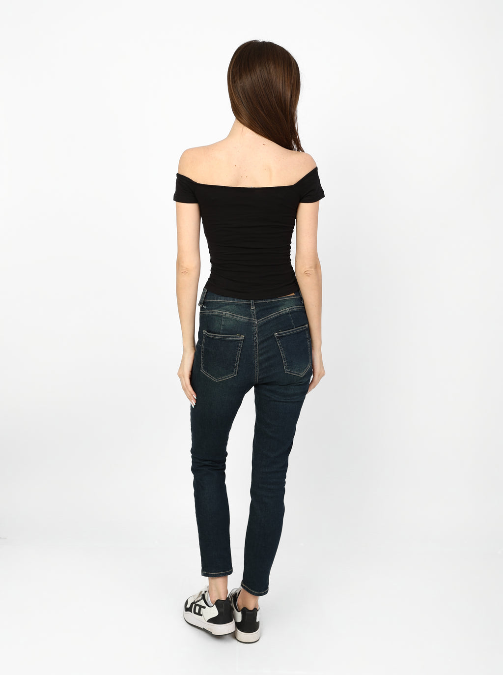 Classic Off Shoulder black soft top.