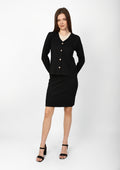"Modern" set of 3 pieces in black (cardigan, top, and pants).