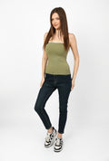 Stretch cotton top Olive colour